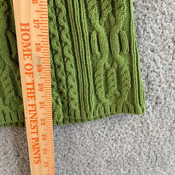 Vintage Style & Co Cardigan Sweater Womens Large Cable Knit Peasant Green NEW - Picture 11 of 12